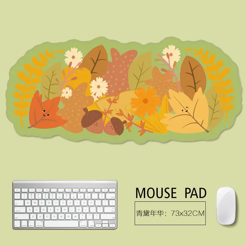 Cartoon Mouse Pad with Fresh Plant Design 73x32cm - Image 2
