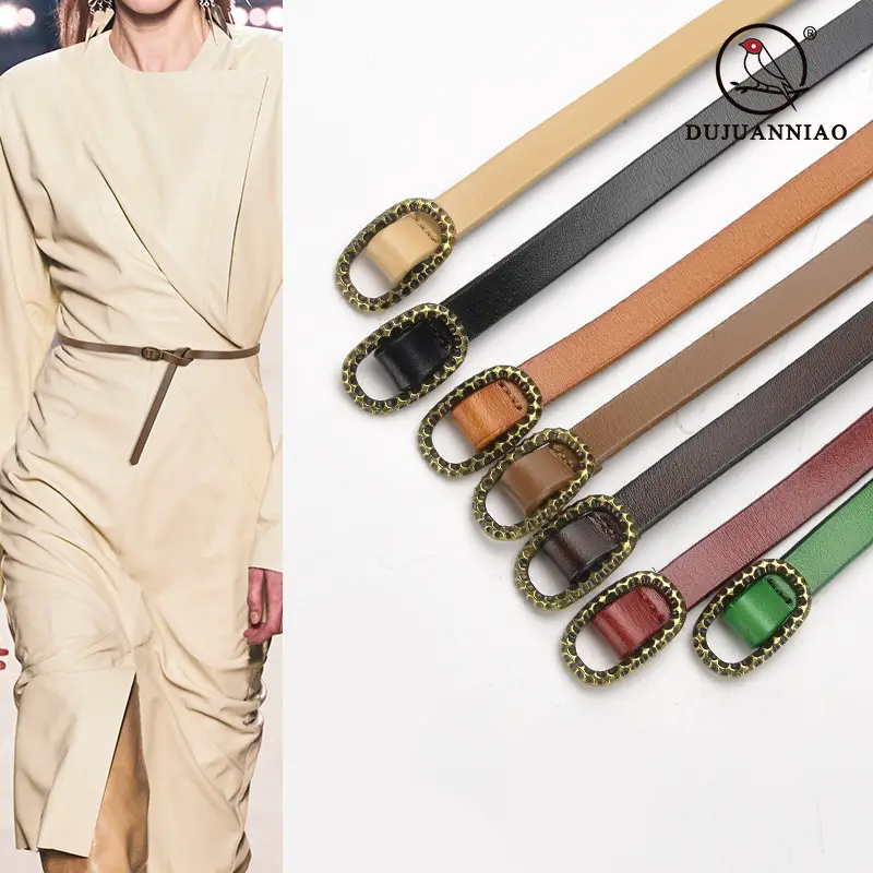 Women's Genuine Leather Knot Belt Brown Summer Wear - Image 6