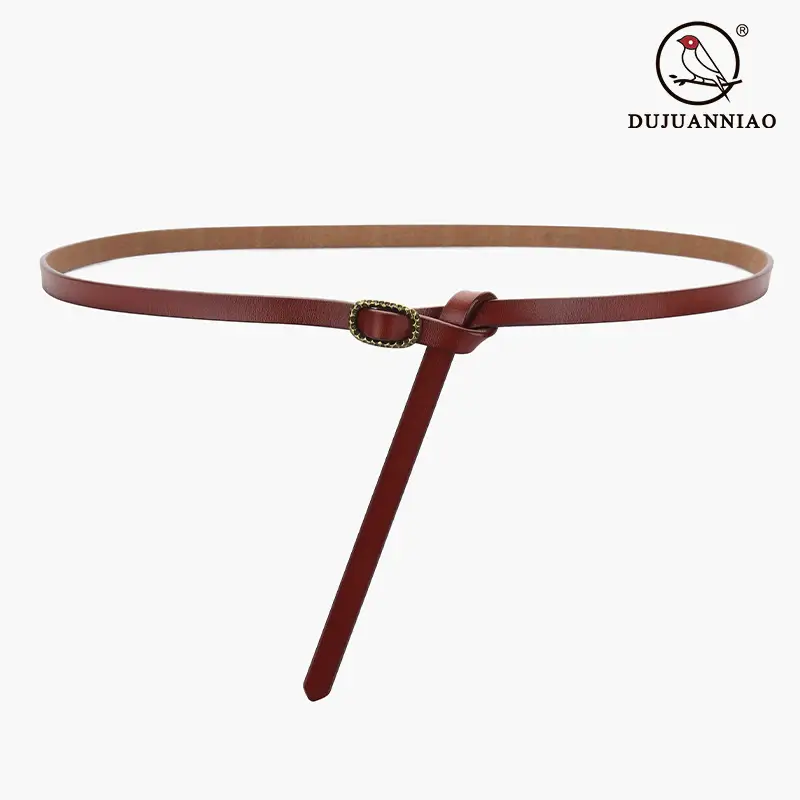 Women's Genuine Leather Knot Belt Brown Summer Wear - Image 7