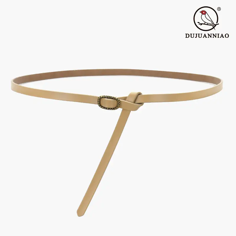 Women's Genuine Leather Knot Belt Brown Summer Wear - Image 8