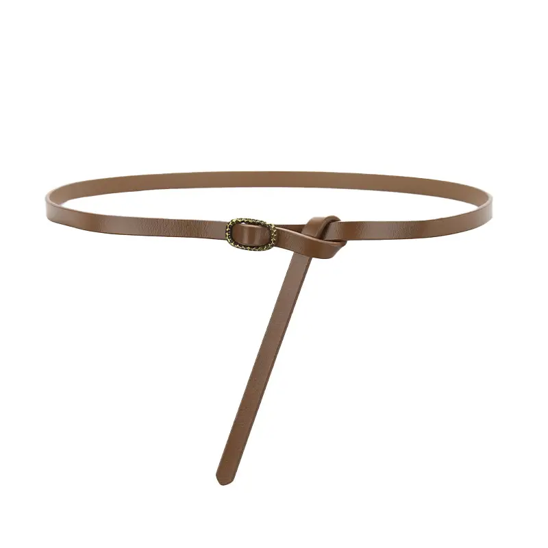 Women's Genuine Leather Knot Belt Brown Summer Wear - Image 10