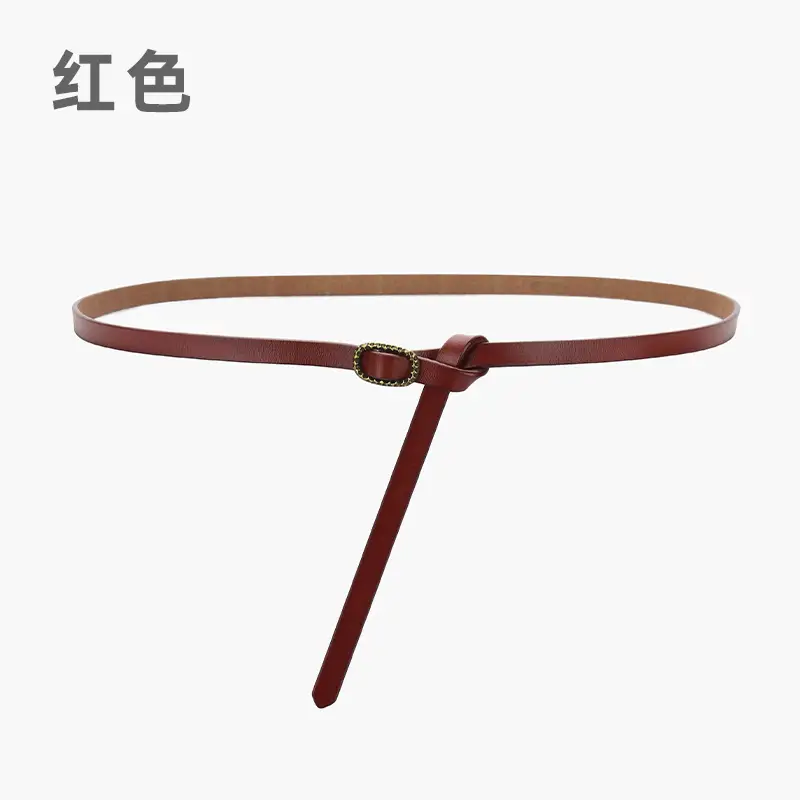 Women's Genuine Leather Knot Belt Brown Summer Wear - Image 2
