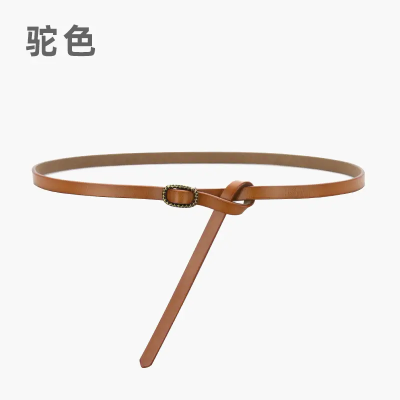 Women's Genuine Leather Knot Belt Brown Summer Wear - Image 5