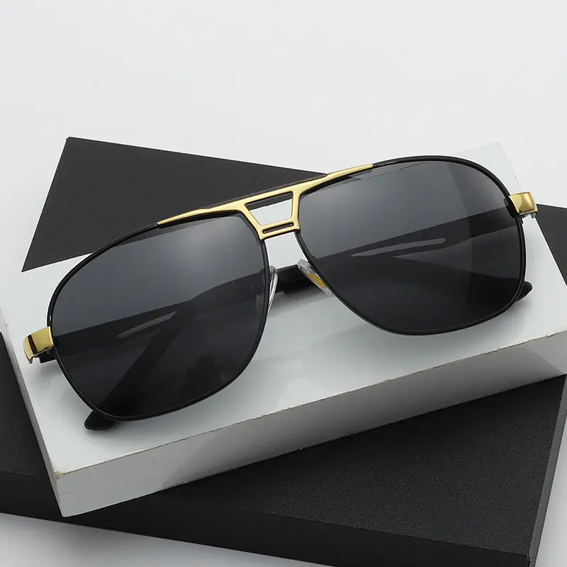 Men's Polarized Driving Sunglasses UV Protection Black Gold - Image 13