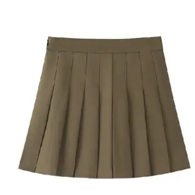 Black Pleated A-Line Skirt for Women - Image 12