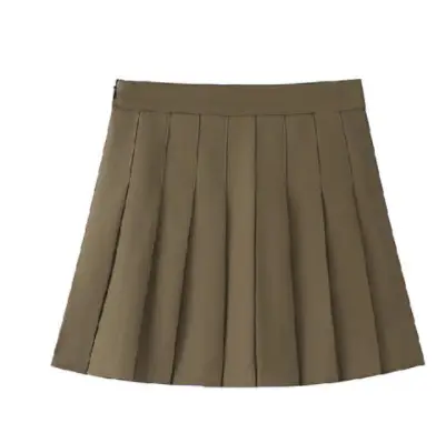 Black Pleated A-Line Skirt for Women - Image 6