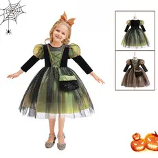Halloween Kids Dress Girls Witch Print Party Dress — feature 3