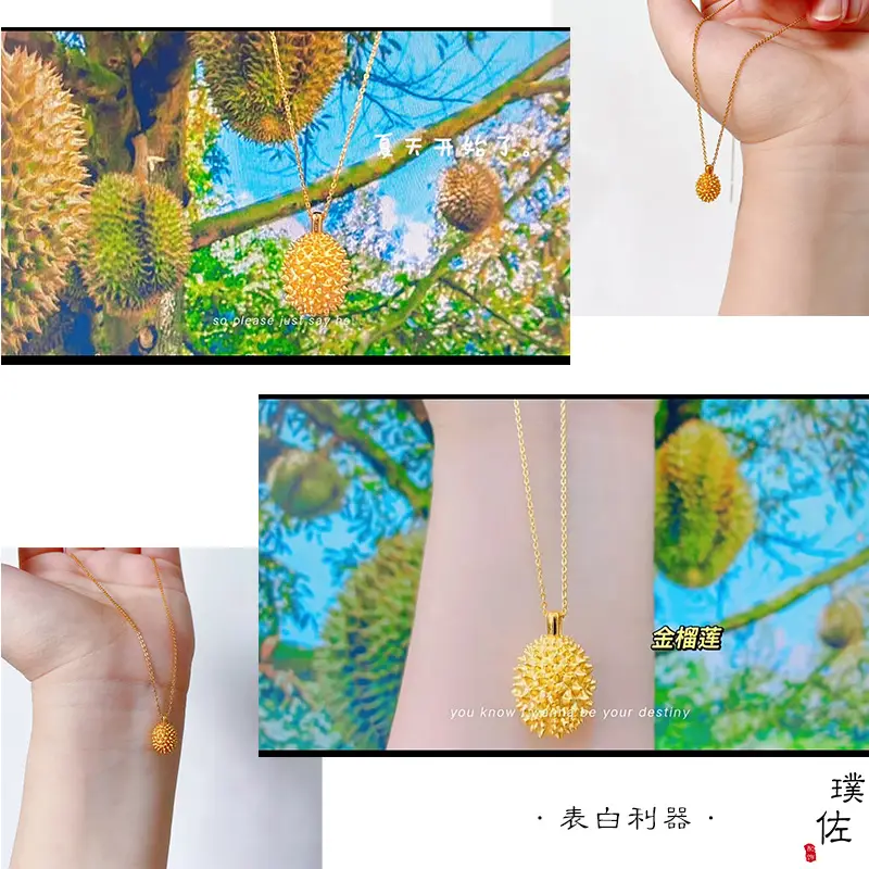 Ancient Gold Duan Zi Pendant Necklace for Women — feature 6