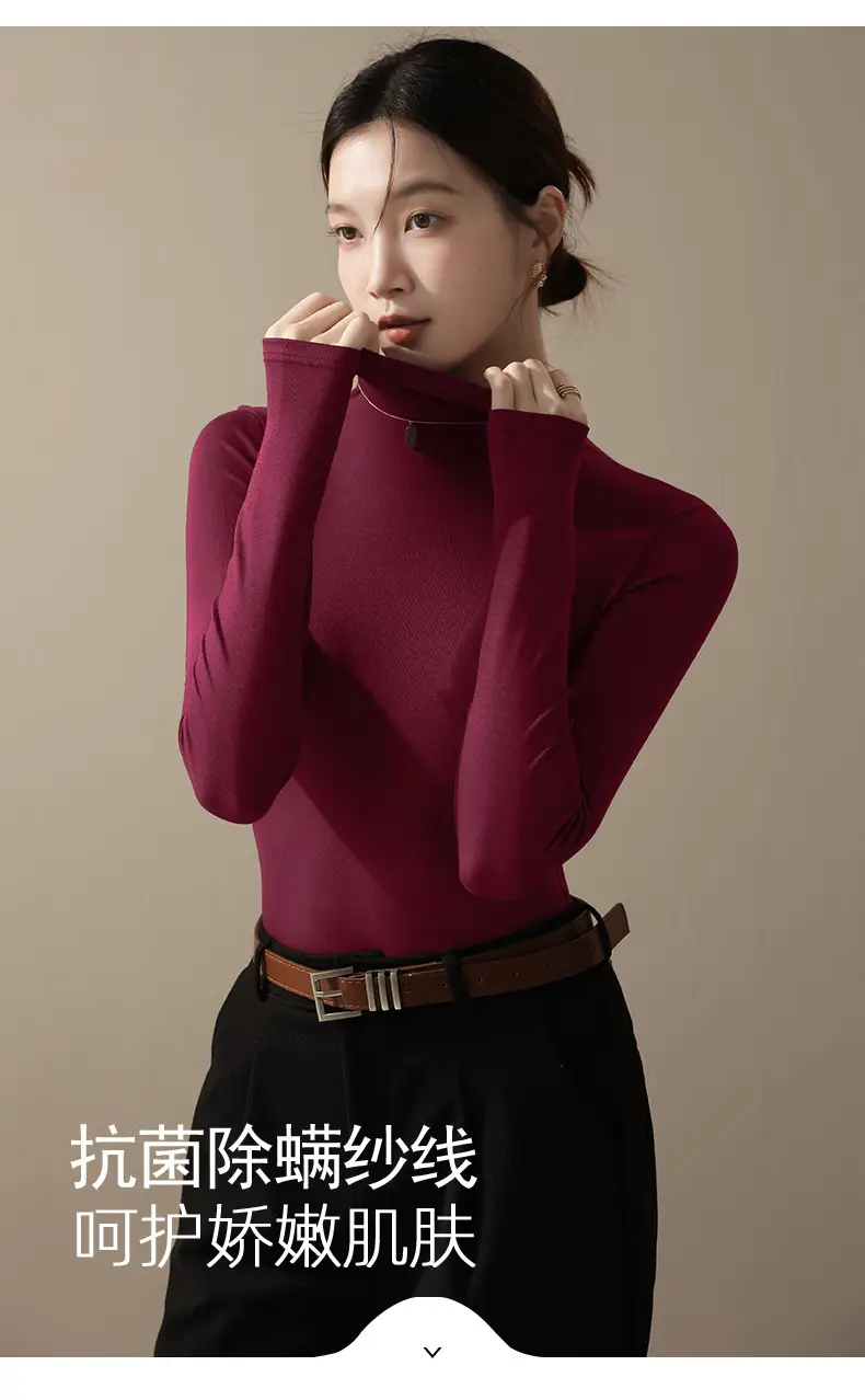 Long Sleeve Grey Turtleneck Top for Women 2026 — feature 10