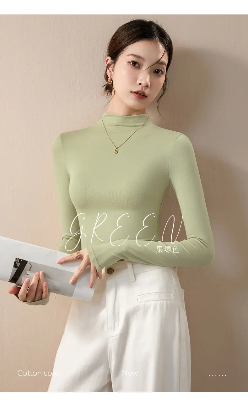 Long Sleeve Grey Turtleneck Top for Women 2026 — feature 14