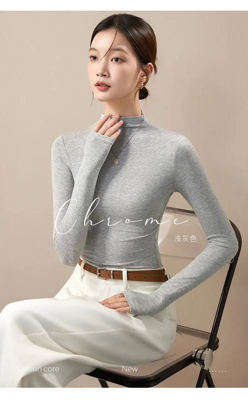 Long Sleeve Grey Turtleneck Top for Women 2026 — feature 17