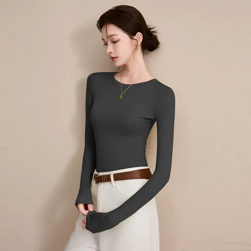 Long Sleeve Grey Turtleneck Top for Women 2026 - Image 14