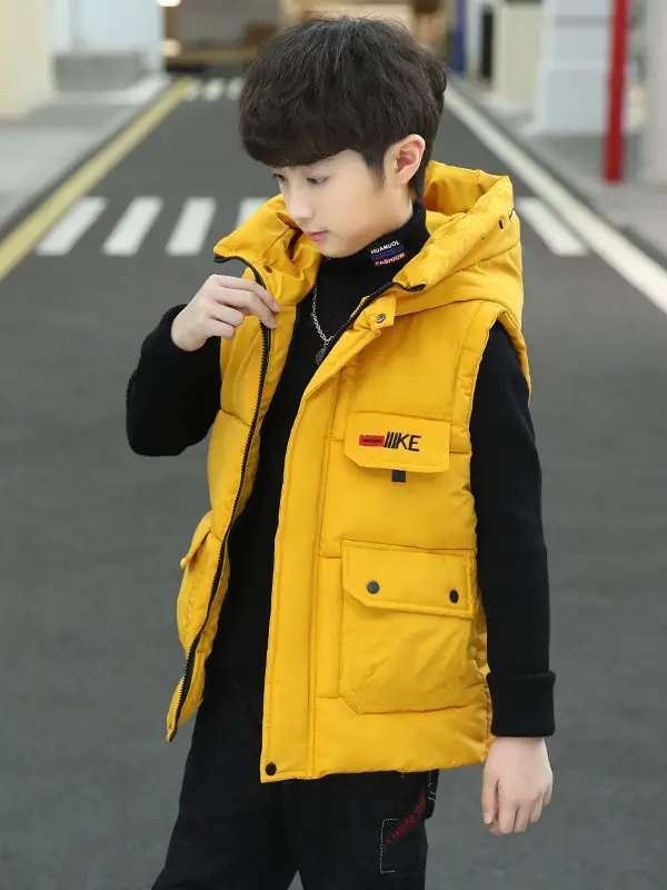 Boys Cotton Quilted Warm Vest Yellow 2025 - Image 9