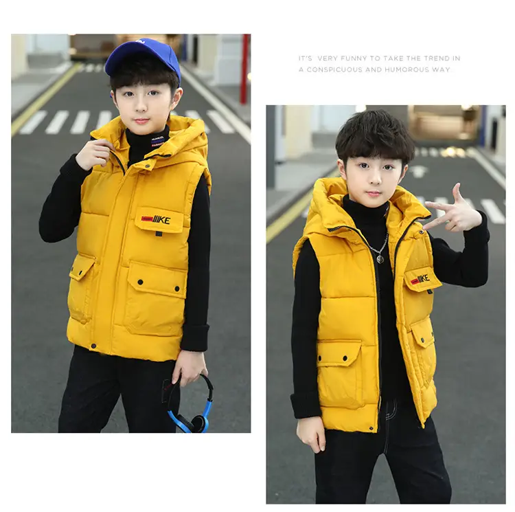 Boys Cotton Quilted Warm Vest Yellow 2025 — feature 18