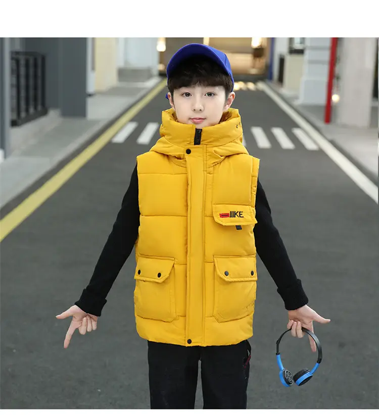 Boys Cotton Quilted Warm Vest Yellow 2025 — feature 19
