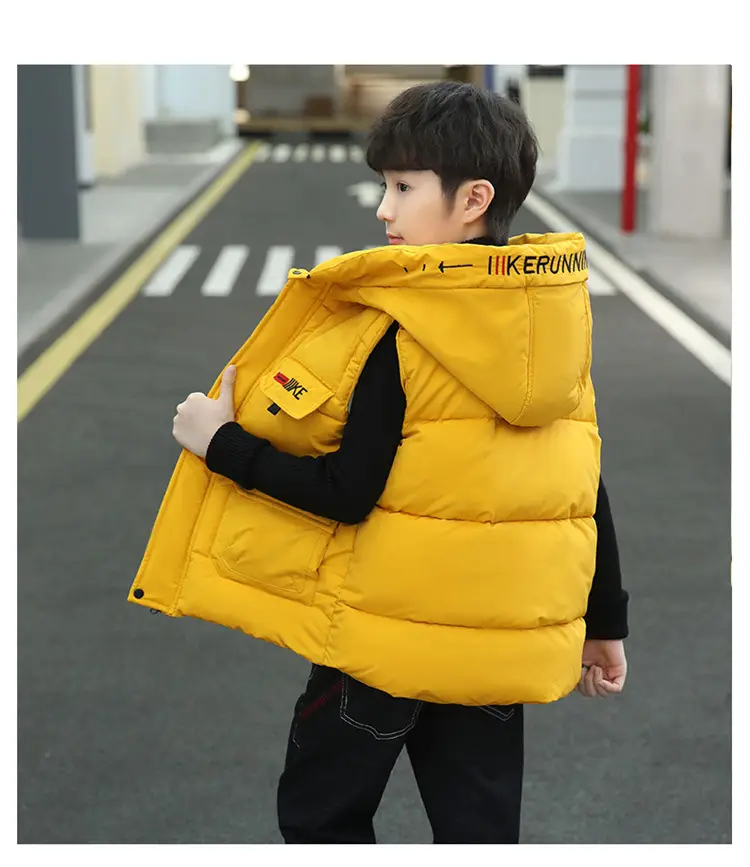 Boys Cotton Quilted Warm Vest Yellow 2025 — feature 21