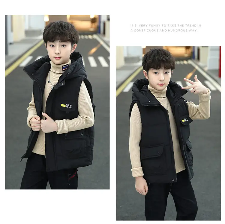 Boys Cotton Quilted Warm Vest Yellow 2025 — feature 23