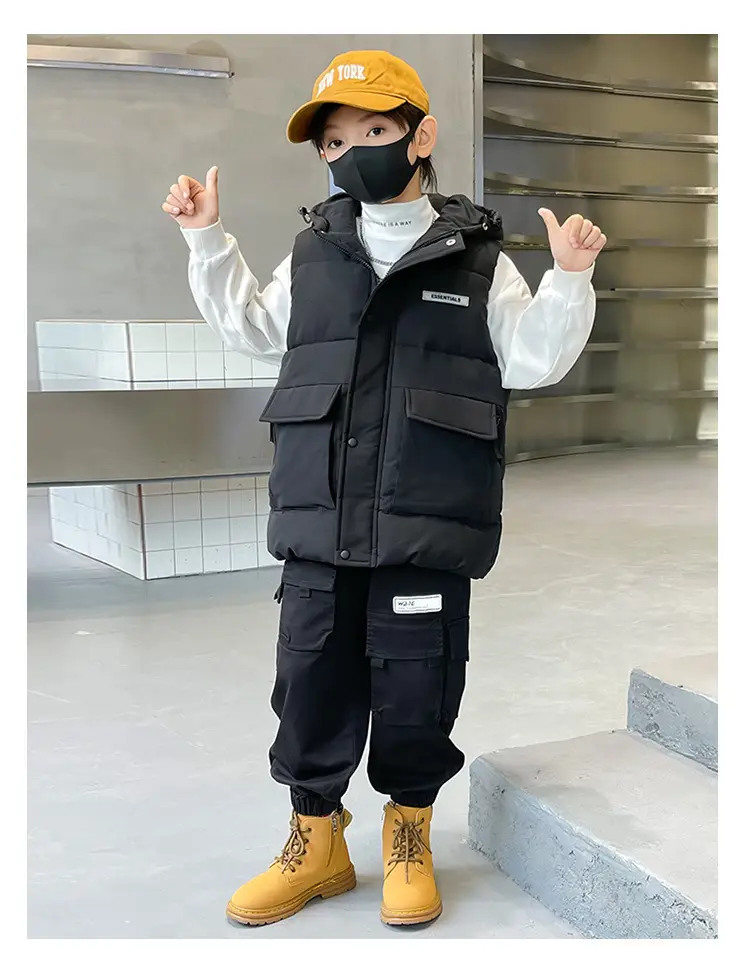Boys Cotton Quilted Warm Vest Yellow 2025 — feature 35