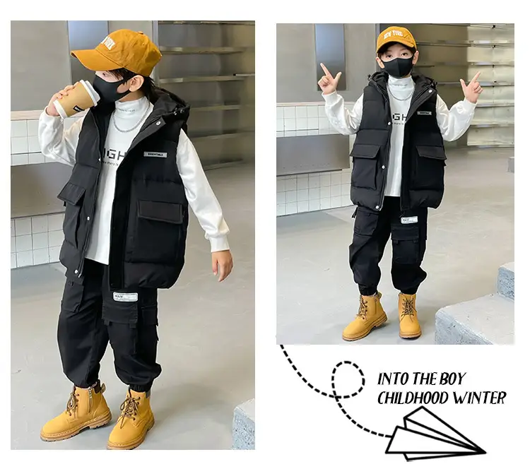 Boys Cotton Quilted Warm Vest Yellow 2025 — feature 37