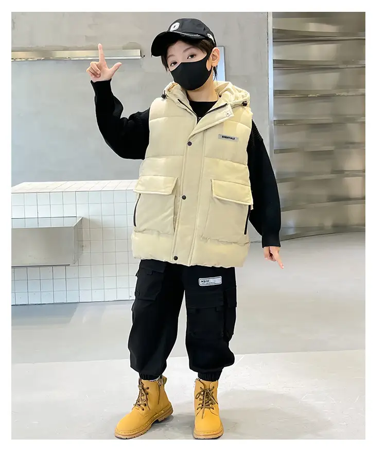 Boys Cotton Quilted Warm Vest Yellow 2025 — feature 39
