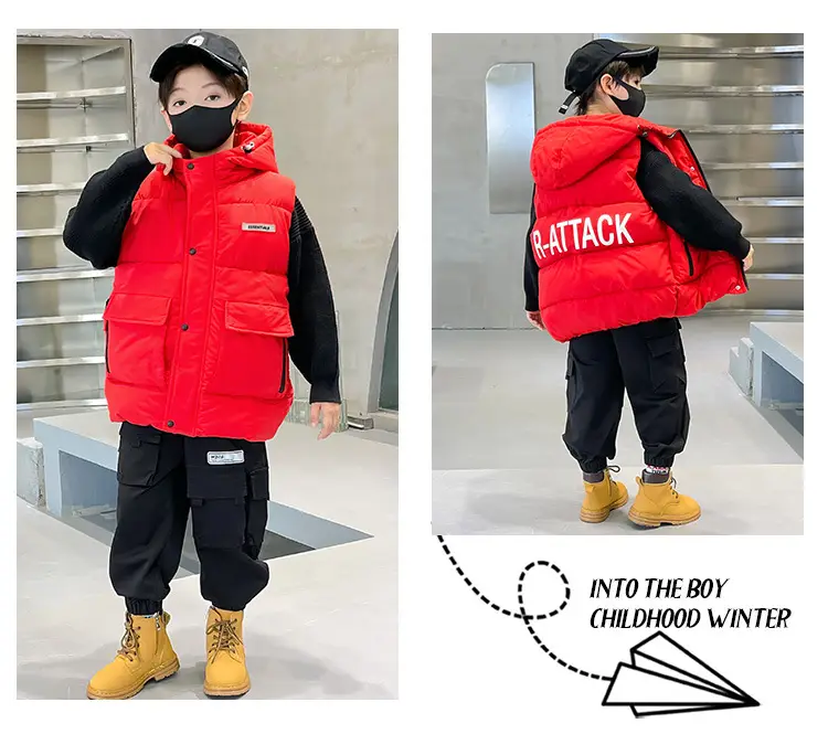 Boys Cotton Quilted Warm Vest Yellow 2025 — feature 48