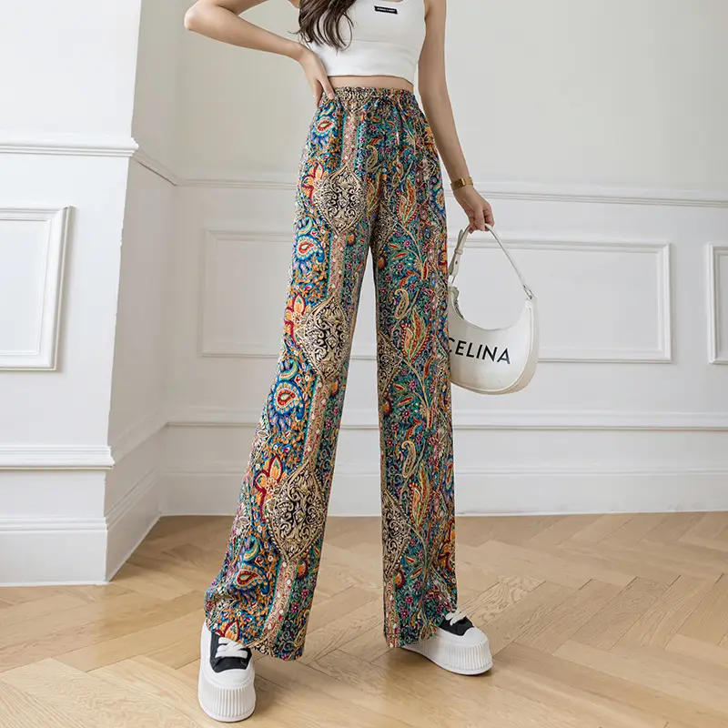 Wide-Leg Pants for Women Black Cow Print Summer 2025 - Image 16