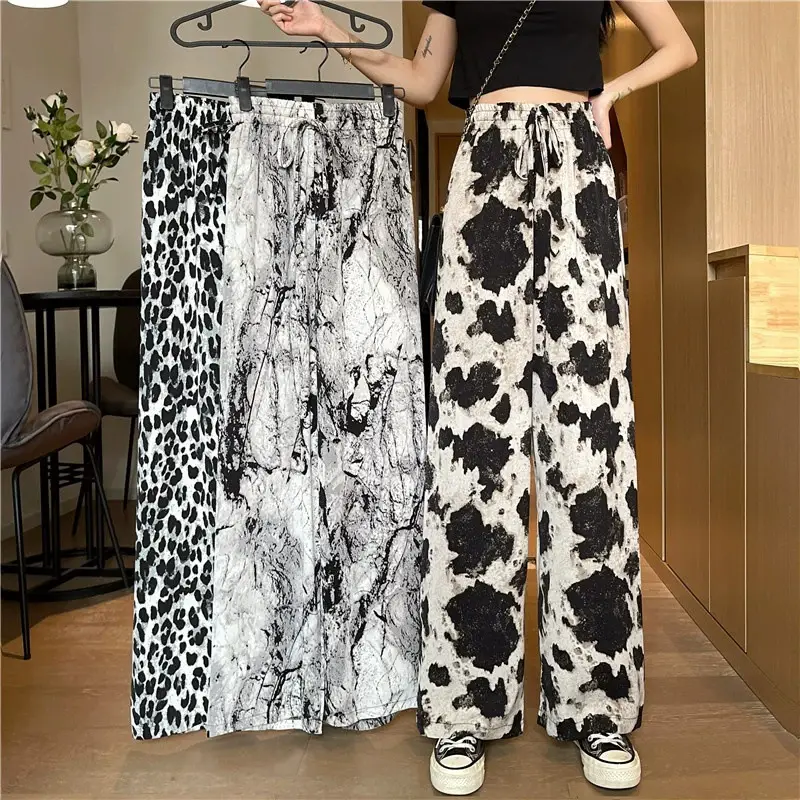 Wide-Leg Pants for Women Black Cow Print Summer 2025 — feature 12