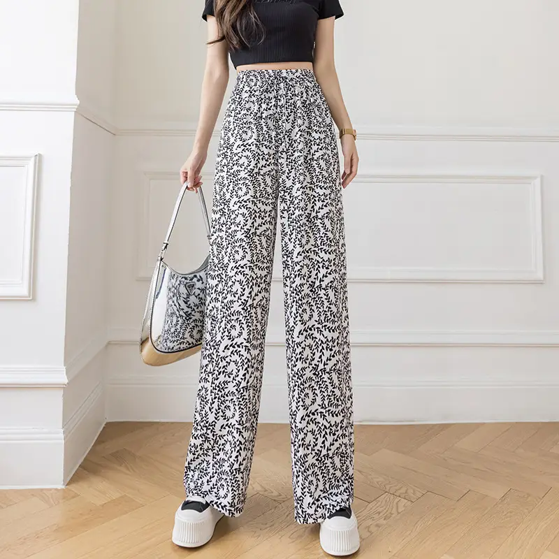 Wide-Leg Pants for Women Black Cow Print Summer 2025 — feature 16