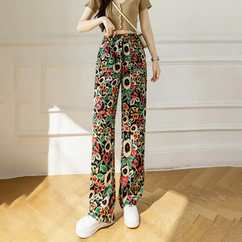 Wide-Leg Pants for Women Black Cow Print Summer 2025 — feature 21