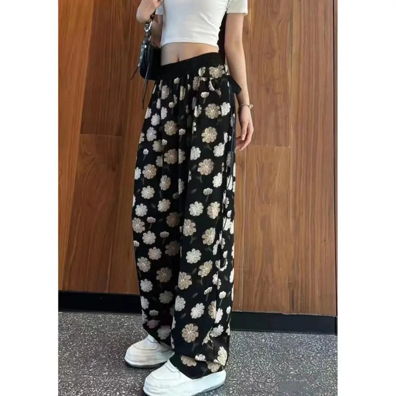 Wide-Leg Pants for Women Black Cow Print Summer 2025 — feature 19