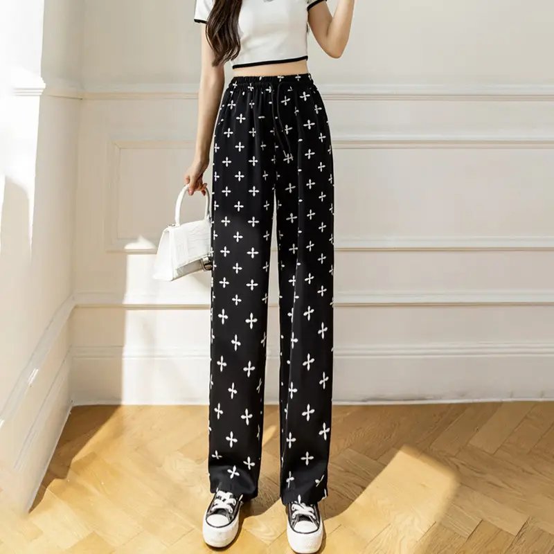 Wide-Leg Pants for Women Black Cow Print Summer 2025 - Image 10