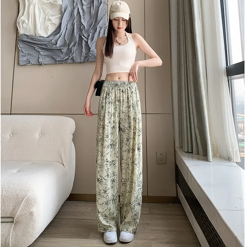 Wide-Leg Pants for Women Black Cow Print Summer 2025 - Image 2