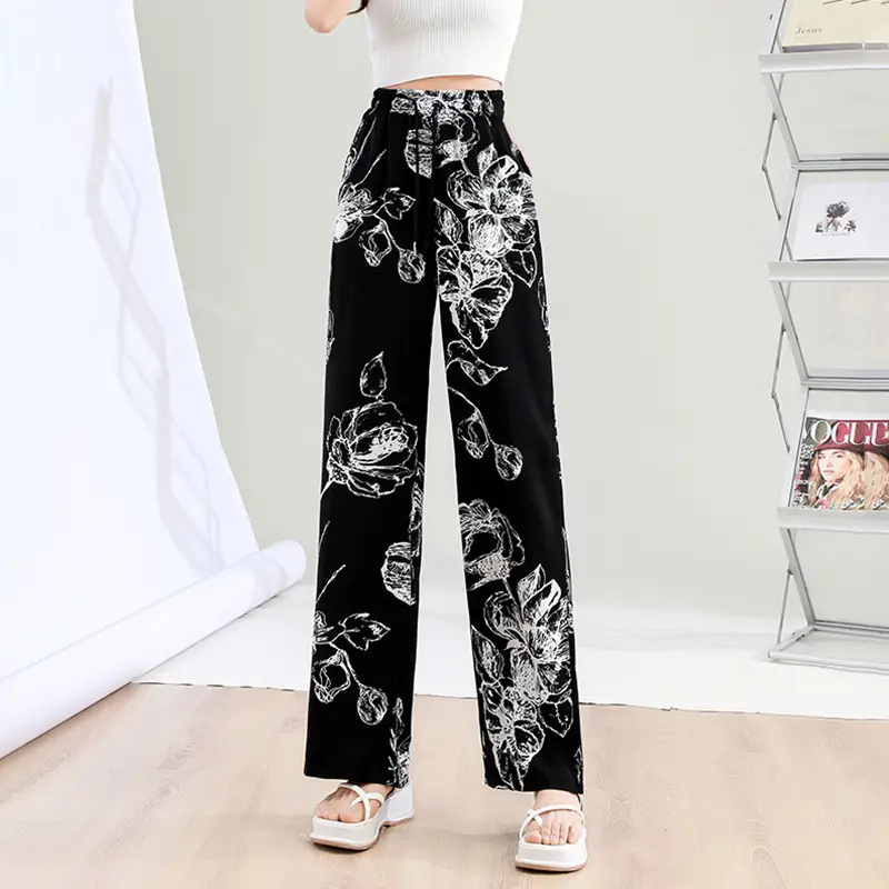 Wide-Leg Pants for Women Black Cow Print Summer 2025 - Image 8