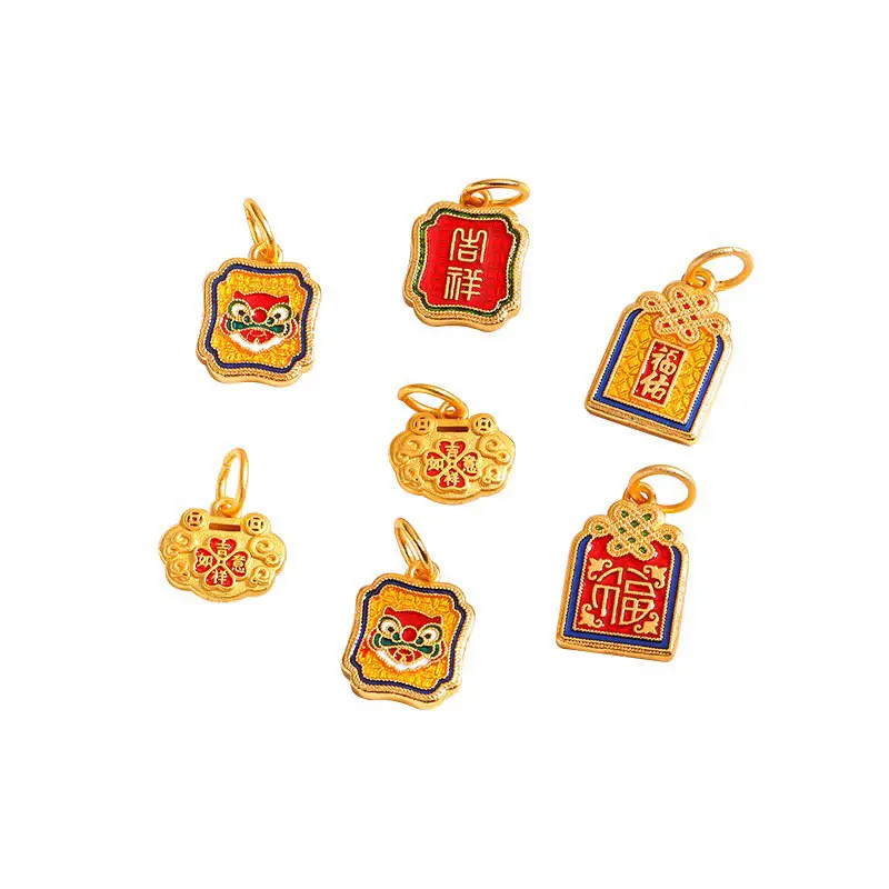 Red Sand Gold Pendant Bracelet Set for Men Women