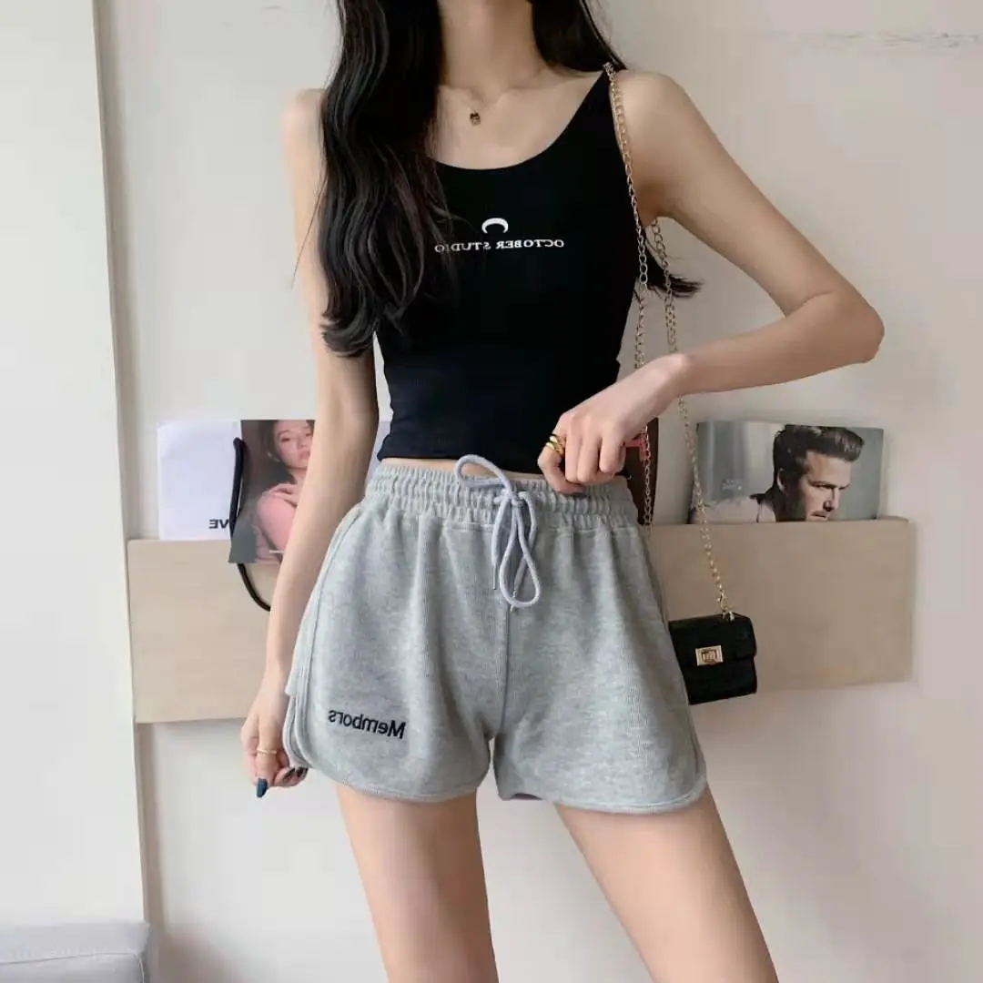 Women's Pink Elastic Waist Casual Shorts - Image 25