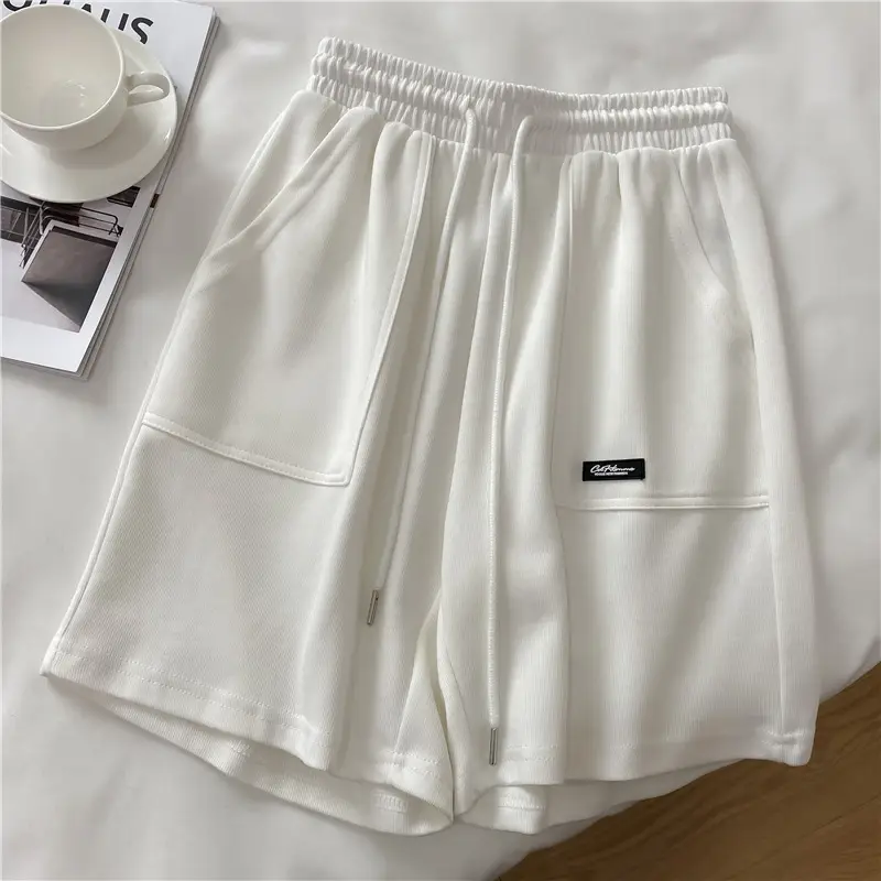 Women's Pink Elastic Waist Casual Shorts - Image 17