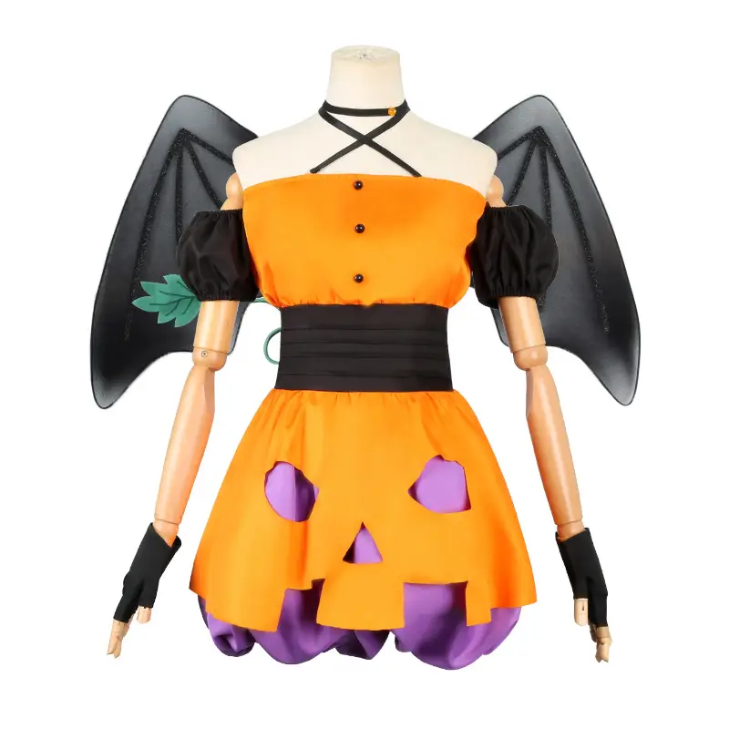 Manduo Lycoris Recoil Kam Halloween Cosplay Dress Orange Black - Image 8