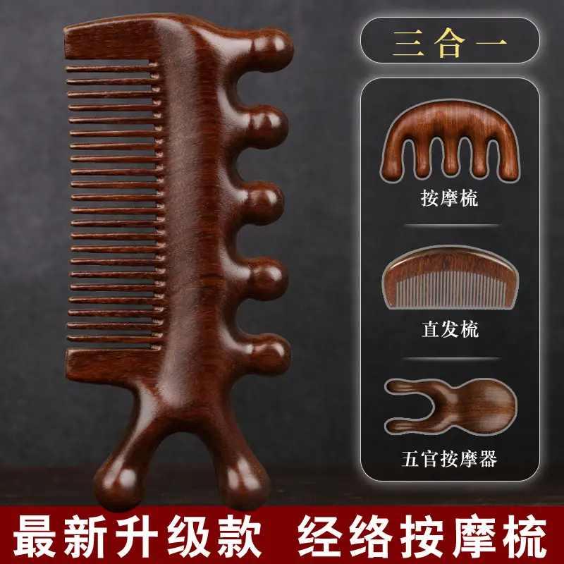 Golden Wood Massage Scalp Hair Grooming Comb - Image 35