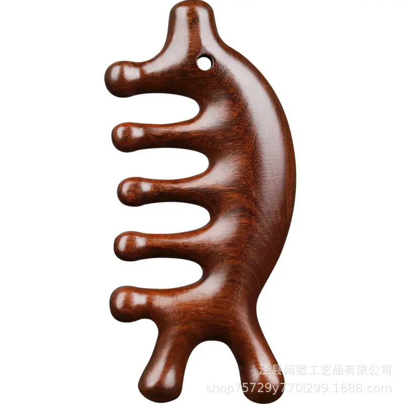 Golden Wood Massage Scalp Hair Grooming Comb - Image 36