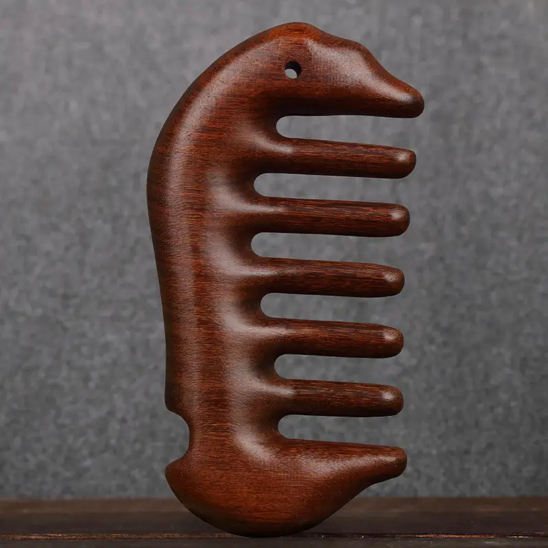 Golden Wood Massage Scalp Hair Grooming Comb - Image 11