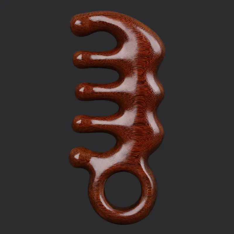 Golden Wood Massage Scalp Hair Grooming Comb - Image 16