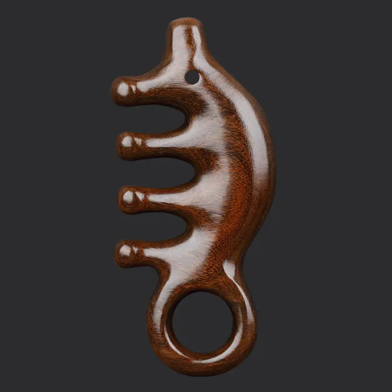 Golden Wood Massage Scalp Hair Grooming Comb - Image 17