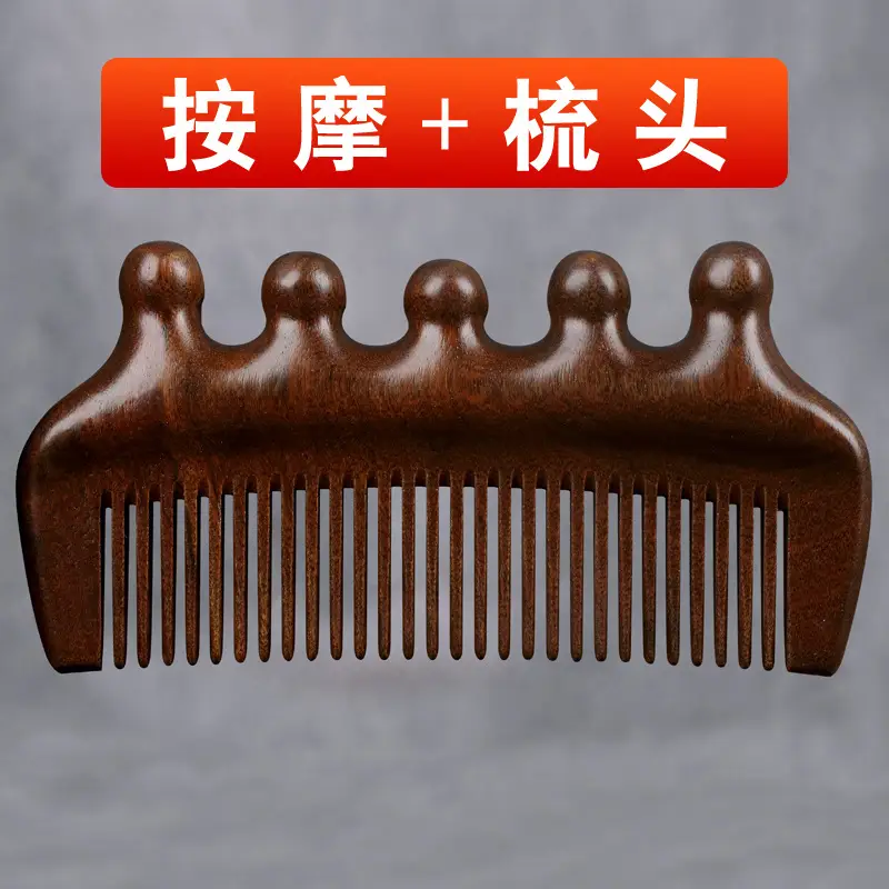 Golden Wood Massage Scalp Hair Grooming Comb - Image 19