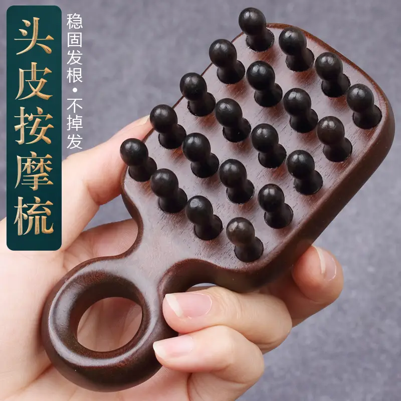 Golden Wood Massage Scalp Hair Grooming Comb - Image 26