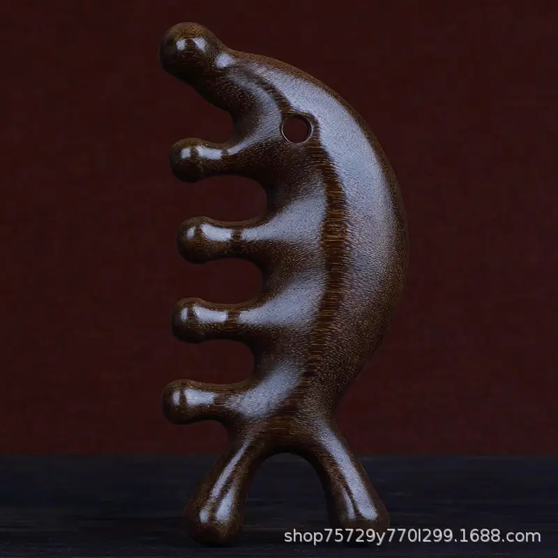 Golden Wood Massage Scalp Hair Grooming Comb - Image 8
