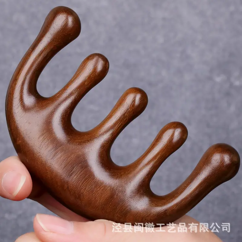 Golden Wood Massage Scalp Hair Grooming Comb - Image 9