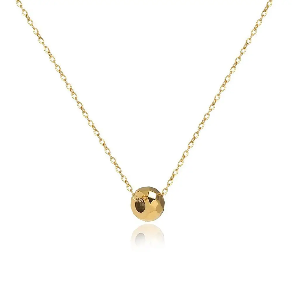 Titanium Steel Beads Necklace Clavicle Chain Gold Color
