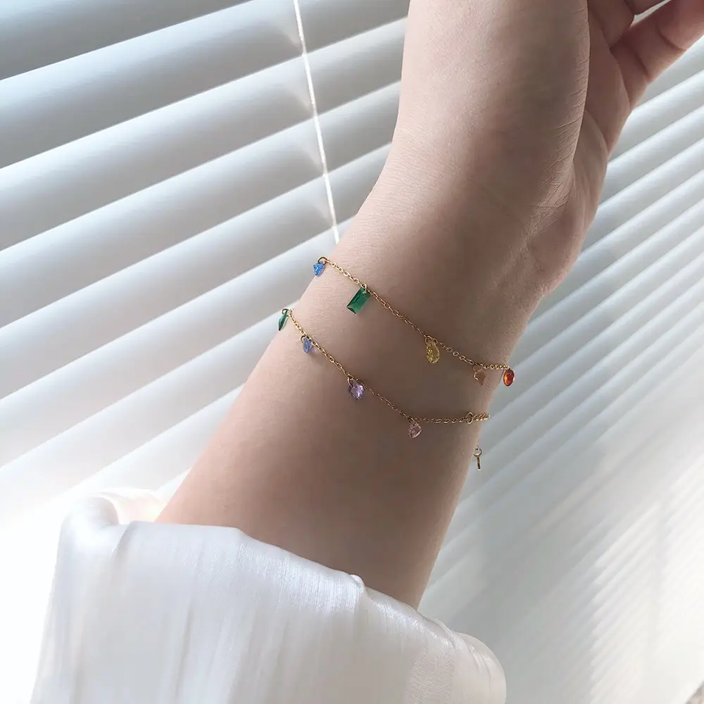 Rainbow Diamond Bracelet for Women with Colorful Accents - Image 5
