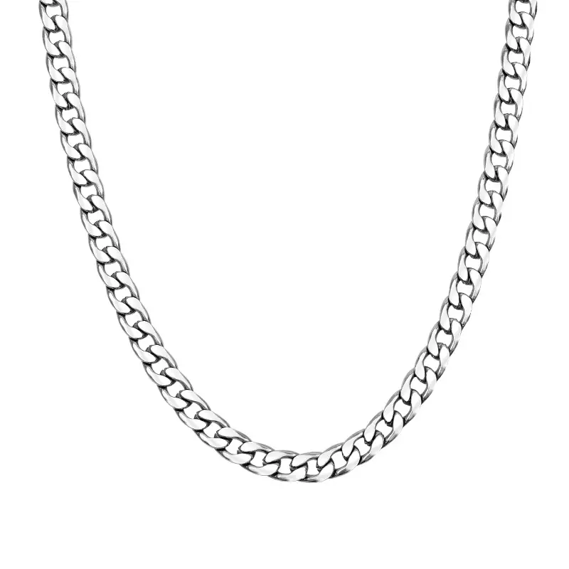 Titanium Steel Cuban Chain Necklace Men Black