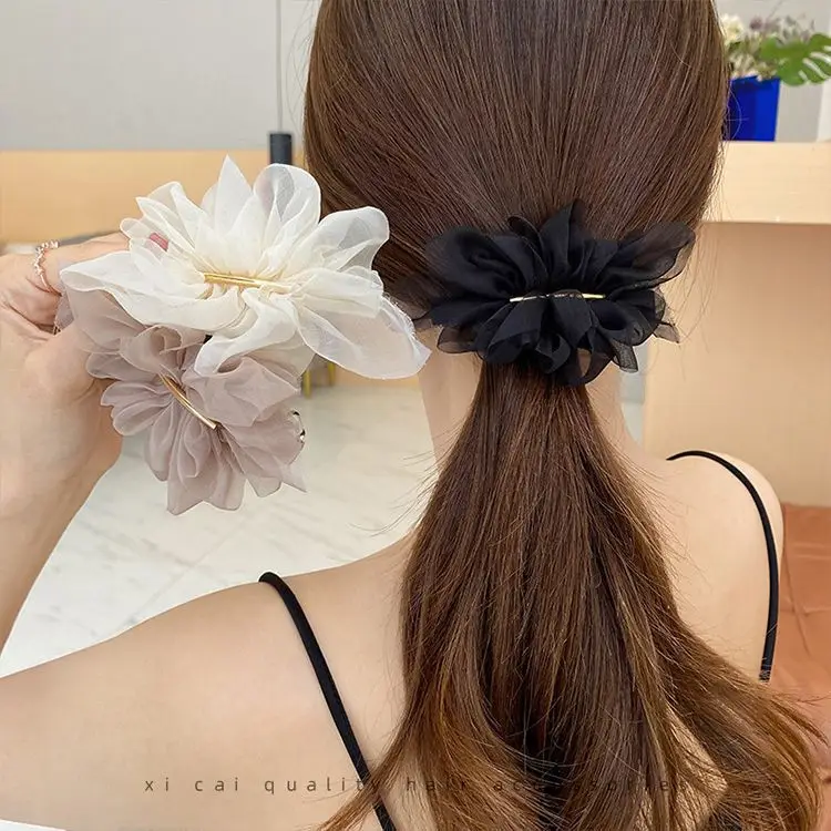 Elegant White Chiffon Hairpin for Women - Image 6